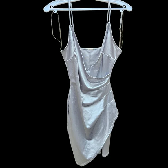 E.L.H STUDIO Elegant Silver Draped Dress Women Size S - Picture 2 of 15